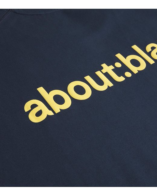 About Blank Blue Cotton Logo T-Shirt for men