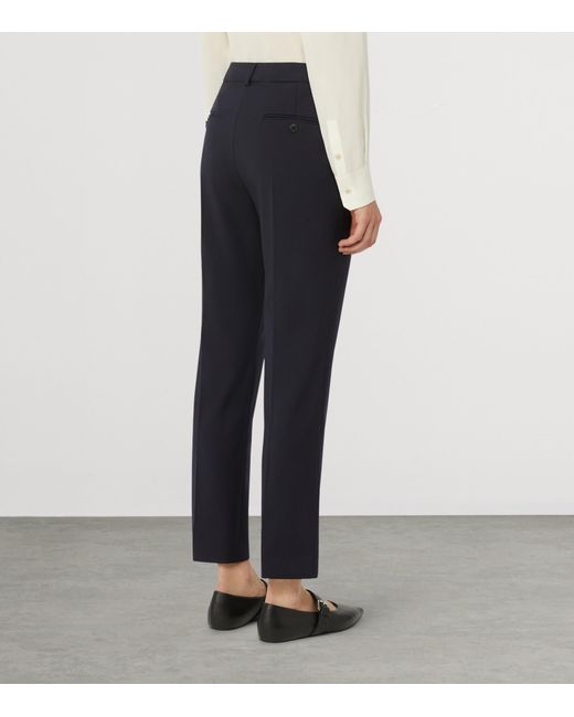 Weekend by Maxmara Blue Ankle-Length Cigarette Trousers