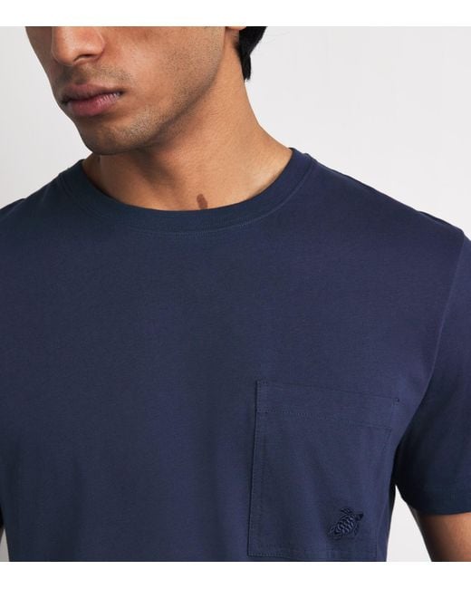 Vilebrequin Blue Organic Cotton Jersey Titan T-Shirt for men