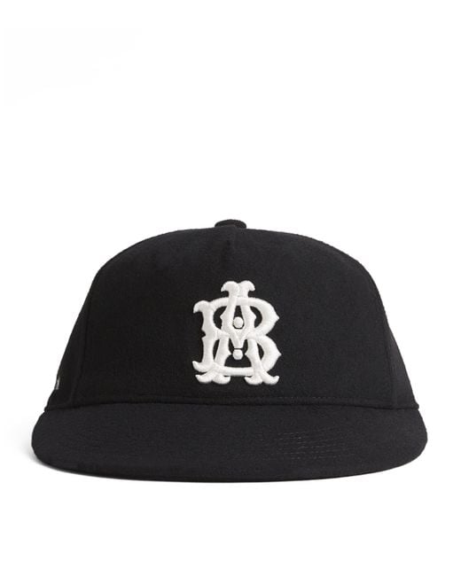 About Blank Black Wool-Blend Monogram Cap for men