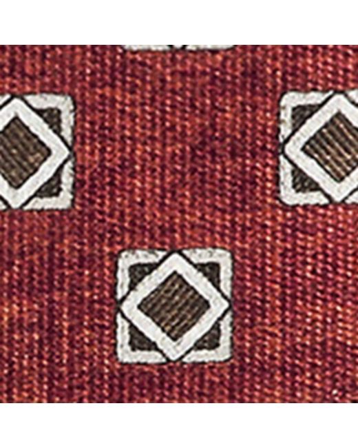 Brunello Cucinelli Purple Silk Geometric Square Scarf for men