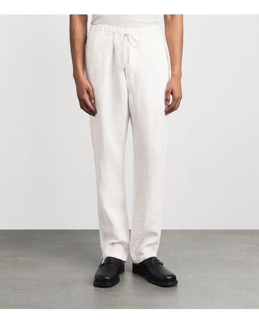Citizens of Humanity White Linen Drawstring Straight Trousers for men