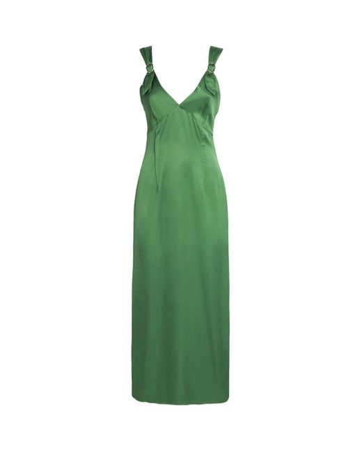 Sandro Satin Maxi Dress in Green | Lyst