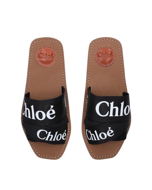 Chloé Black Woody Mules
