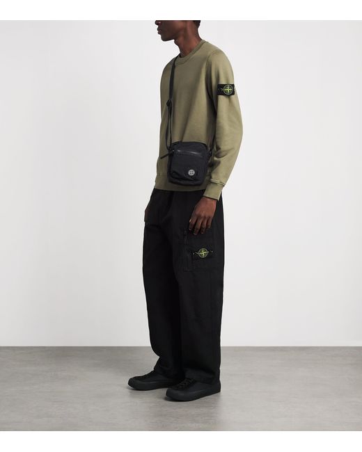Stone Island Green Compass Logo Sweatshirt for men