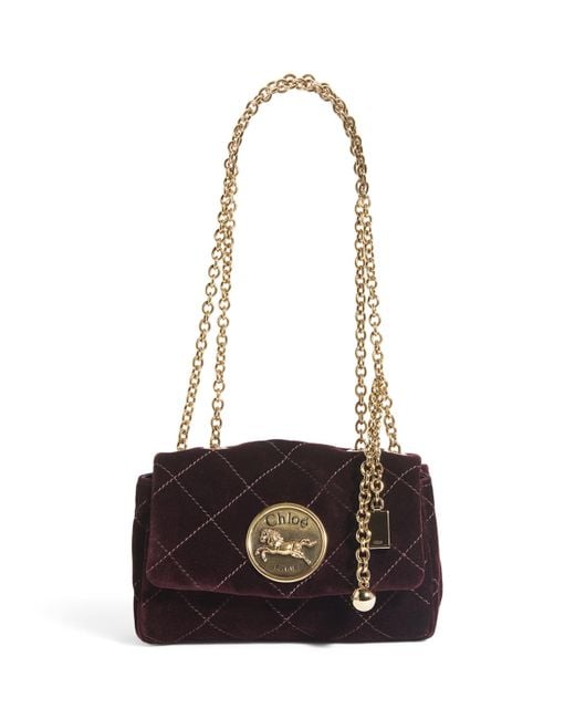 Chloé White Small Velvet Heritage Shoulder Bag