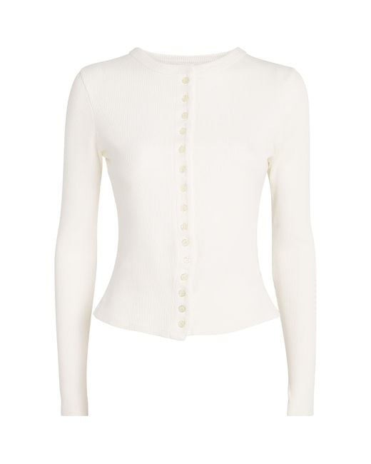 Citizens of Humanity White Ribbed Kari Cardigan