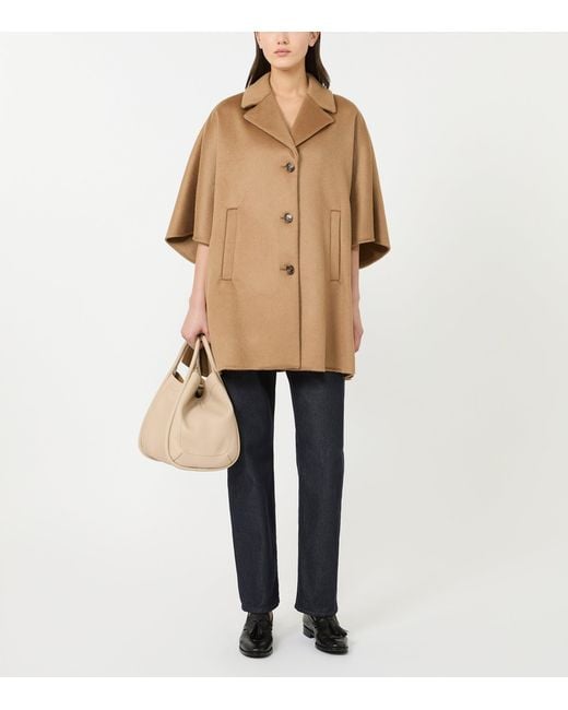 Max Mara Natural Cashmere Oversized Cape