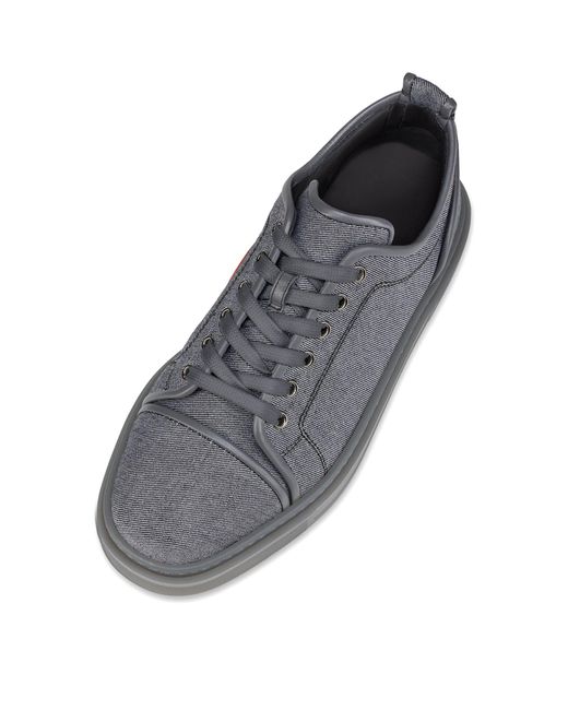 Christian Louboutin Gray Adolon Junior Woven-blend And Suede Low-top Trainers for men