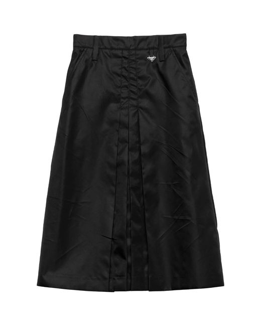 Prada Black Re-Nylon Flared Skirt