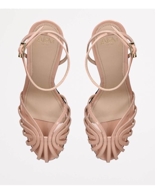 ALEVI Pink Patent Leather Ally Heeled Sandals 95