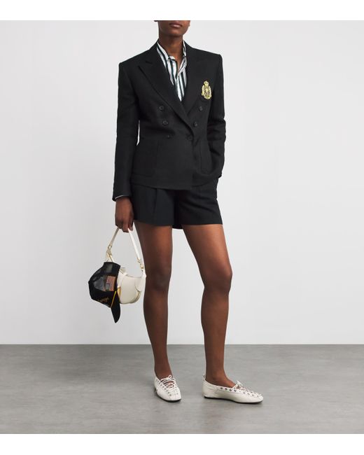 Polo Ralph Lauren Black Linen Woven Crest Sport Jacket