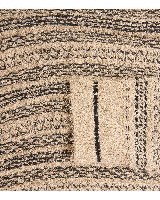 Emporio Armani Natural Cotton-Blend Stripe Frayed Sweater for men