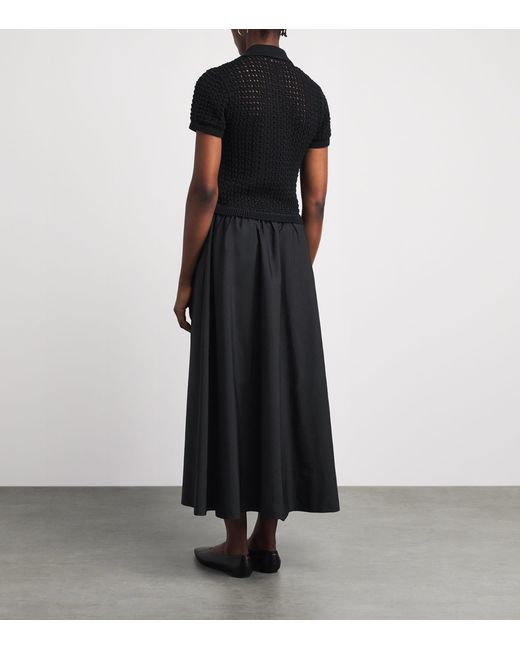 Polo Ralph Lauren Black Cotton Hybrid Maxi Dress