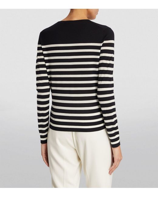 Theory Black Wool-blend Striped Sweater