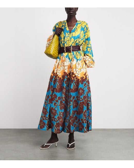 ALÉMAIS Multicolor Cotton-Silk Floral Splice Maxi Dress