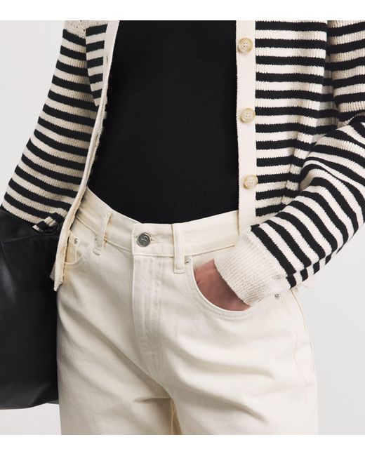 FRAME White The Coastal Striped Cardigan