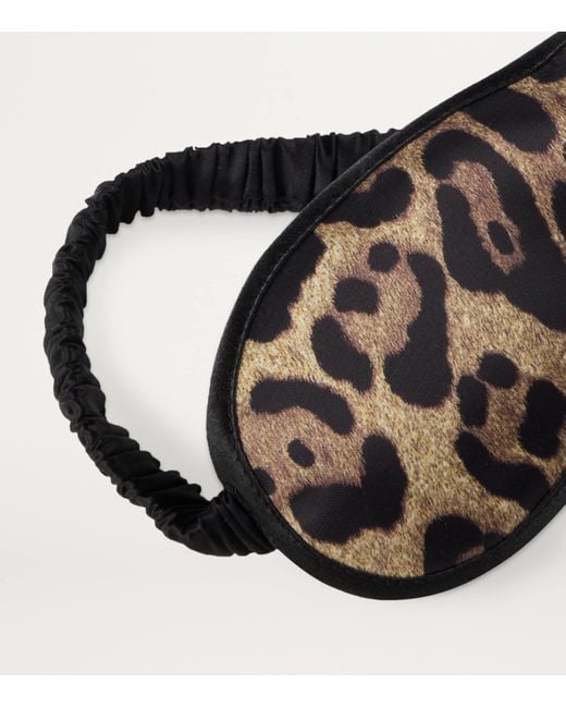 Dolce & Gabbana White Leopard Slippers And Sleep Mask Travel Set