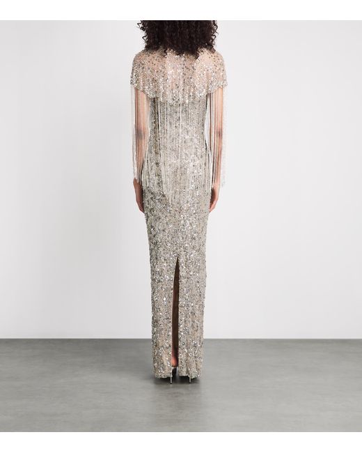 Jenny Packham White Embellished Sirocco Gown And Cape
