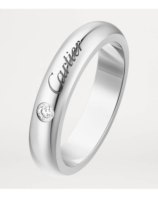 Cartier White Platinum And Diamond C De Wedding Band