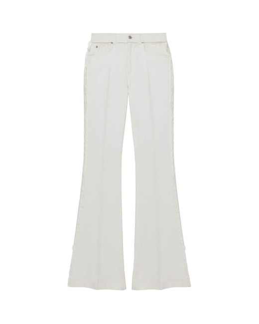 Alexander McQueen White Denim Flared Tailored Trousers