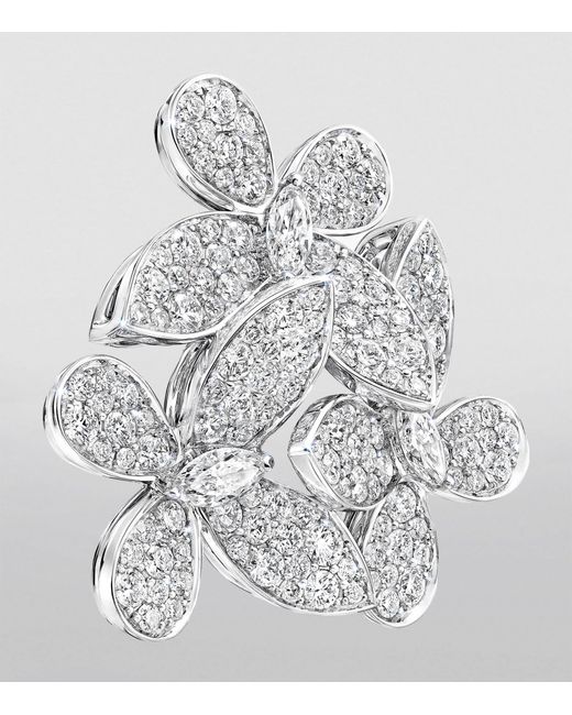 Graff White Gold And Diamond Triple Butterfly Clip-on Earrings
