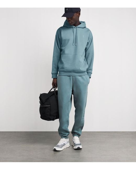 On Shoes Blue Cott-Blend Club Collective Sweatpants for men