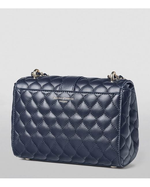 Aspinal Blue Leather Lottie Shoulder Bag