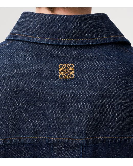Loewe Blue Cotton-Blend Draped Shirt