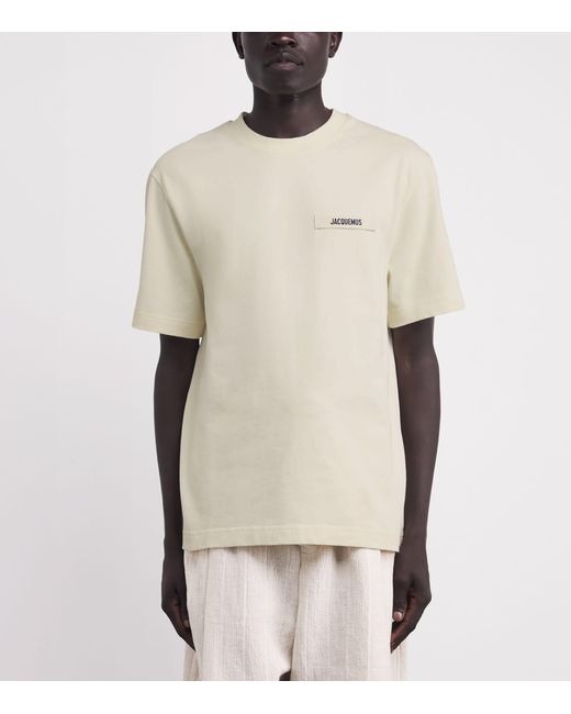 Jacquemus White Relaxed Fit T-Shirt With Subtle Logo Patch for men