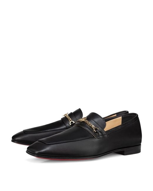 Christian Louboutin Calfskin Loafers in Black | Lyst