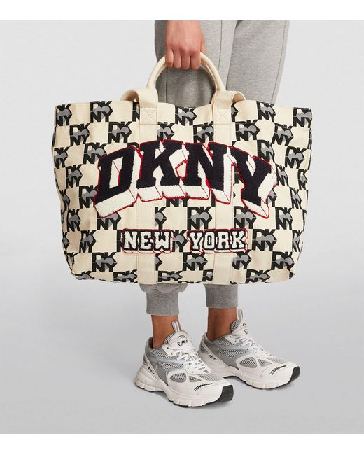 DKNY Black Canvas Heart Of Ny Tote Bag