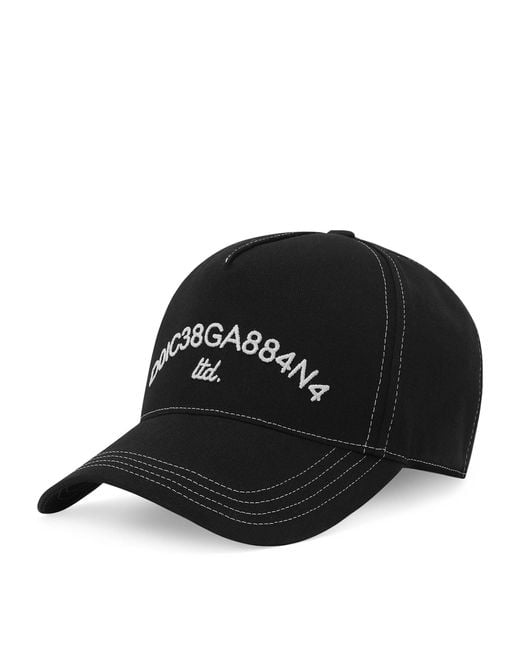 Dolce & Gabbana Black Embroidered Logo Baseball Cap for men