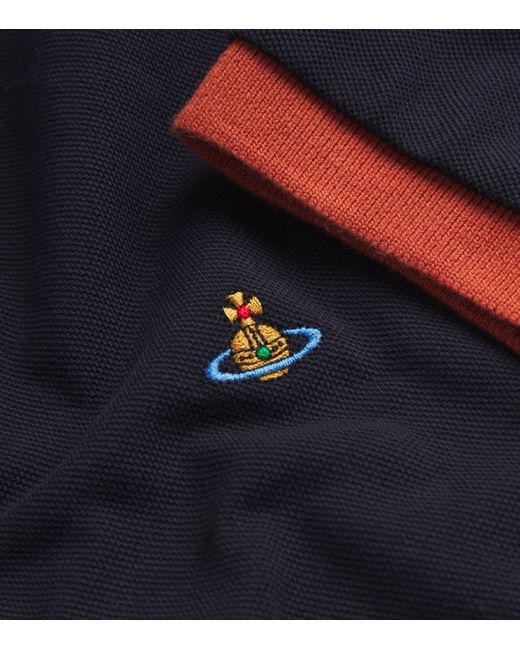 Vivienne Westwood Blue Orb-Embroidered Polo Shirt for men