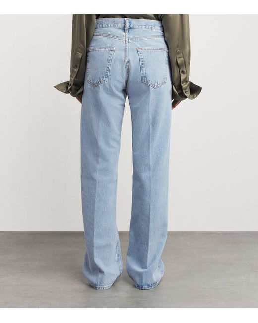 FRAME Blue The Vertical Straight Jeans