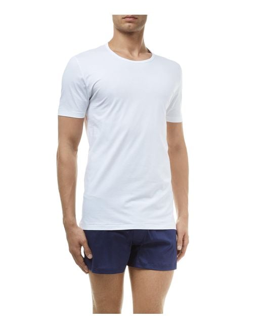 Zimmerli of Switzerland White 172 Pure Comfort Round Neck T-Shirt for men