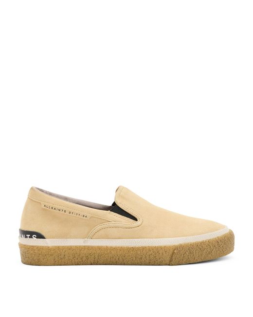 AllSaints Natural Suede Navaho Slip-on Sneakers for men