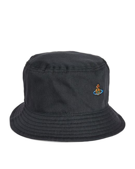Vivienne Westwood Black Mini Orb Bucket Hat for men