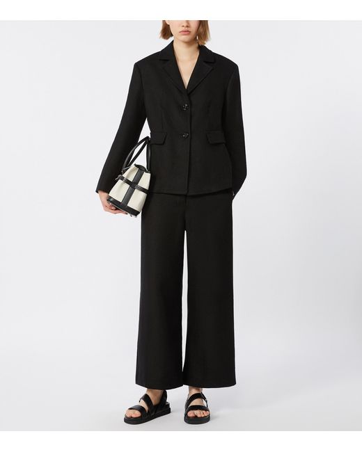 Max Mara Black Linen-Blend Abissi Culottes