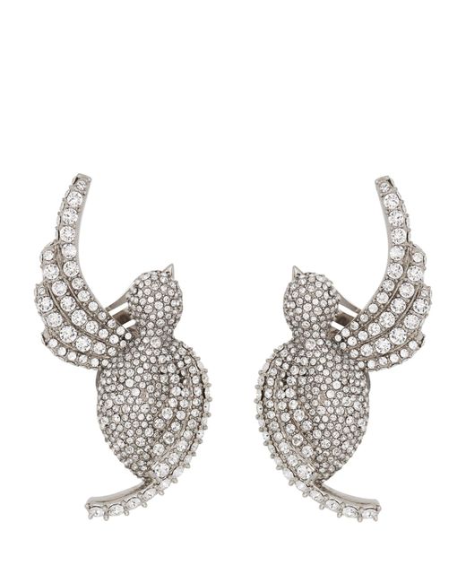 Balmain Metallic Embellished Swallow Earrings