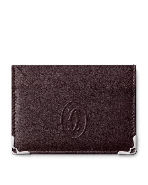 Cartier Purple Leather Must De Double Card Holder for men