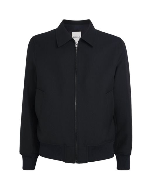 Sandro Black Virgin Wool-Blend Theo Jacket for men