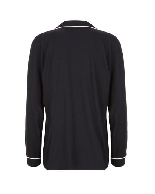 Eberjey Black Gisele Long Piped Pyjama Set