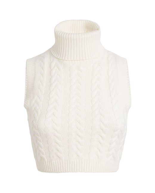 Max Mara White Wool-cashmere Turtleneck Sweater