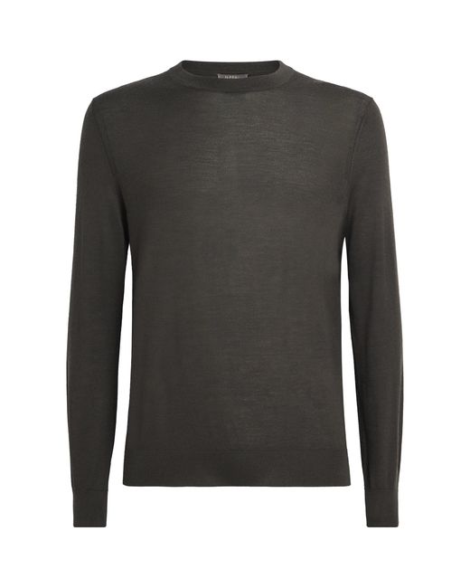 N.Peal Cashmere Black Cashmere-Silk Covent Sweater for men