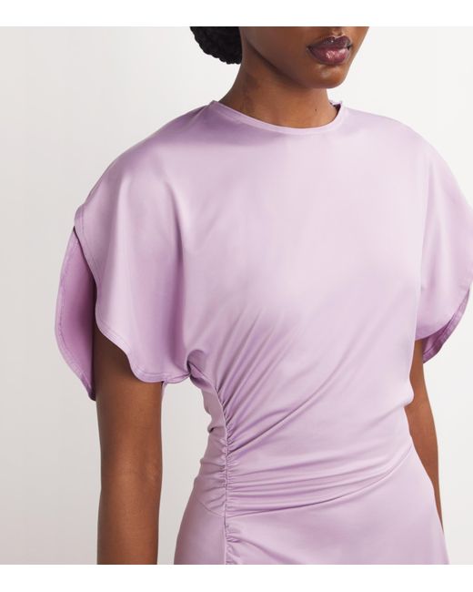 Victoria Beckham Purple Drape-Detail Mini Dress