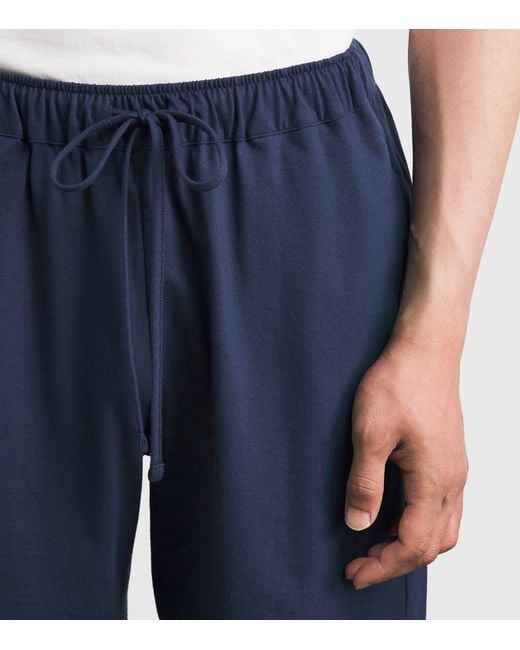 Hanro Blue Cotton Night & Day Shorts for men