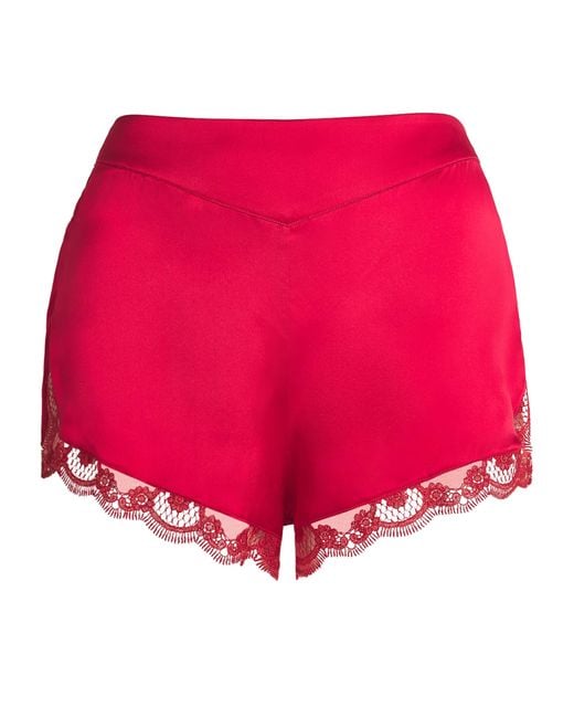 Simone Perele Red Silk-Blend Love Me Shorts