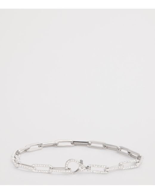 SHAY White And Diamond Pavé Link Bracelet
