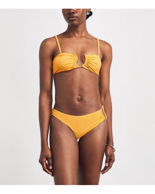 Christopher Esber Yellow Crescent Bandeau Bikini Top